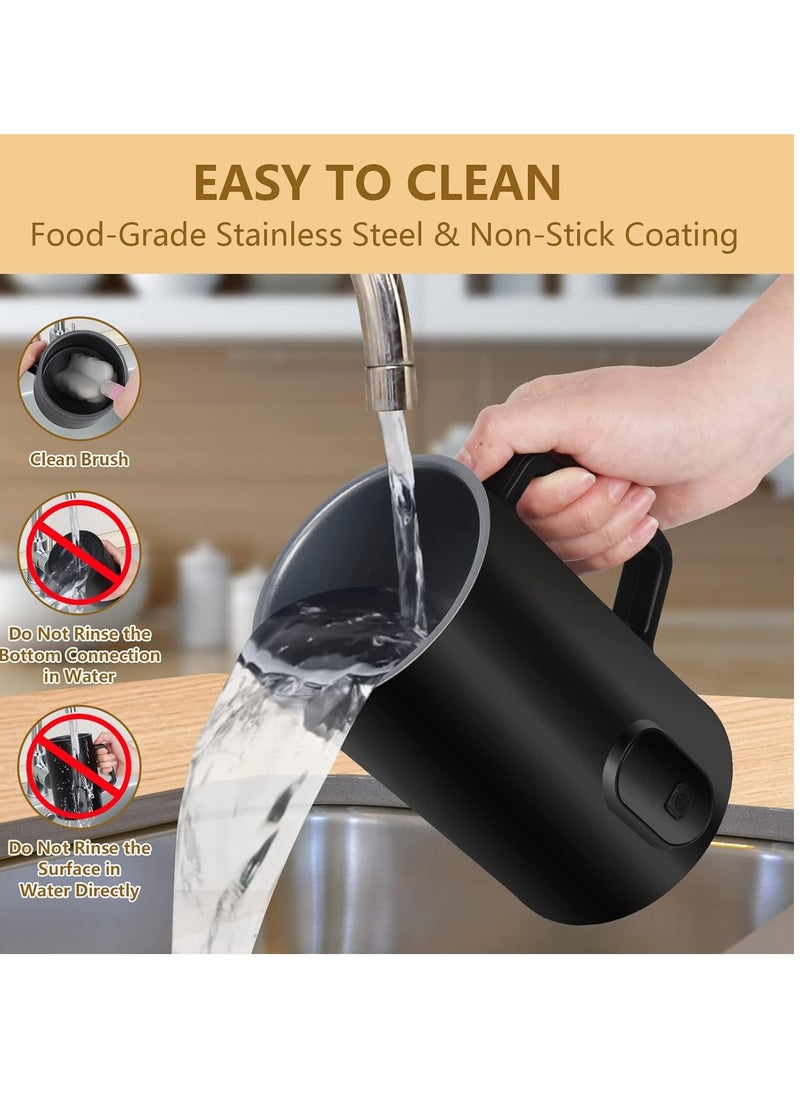 4-in-1 milk frother and steamer 11.8-ounce/11.8 fl oz electric frothing machine  automatic cold and warm foam machine  stainless steel