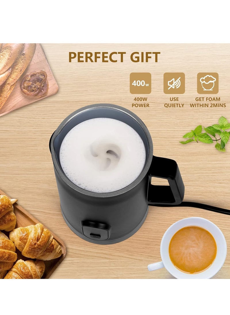 4-in-1 milk frother and steamer 11.8-ounce/11.8 fl oz electric frothing machine  automatic cold and warm foam machine  stainless steel