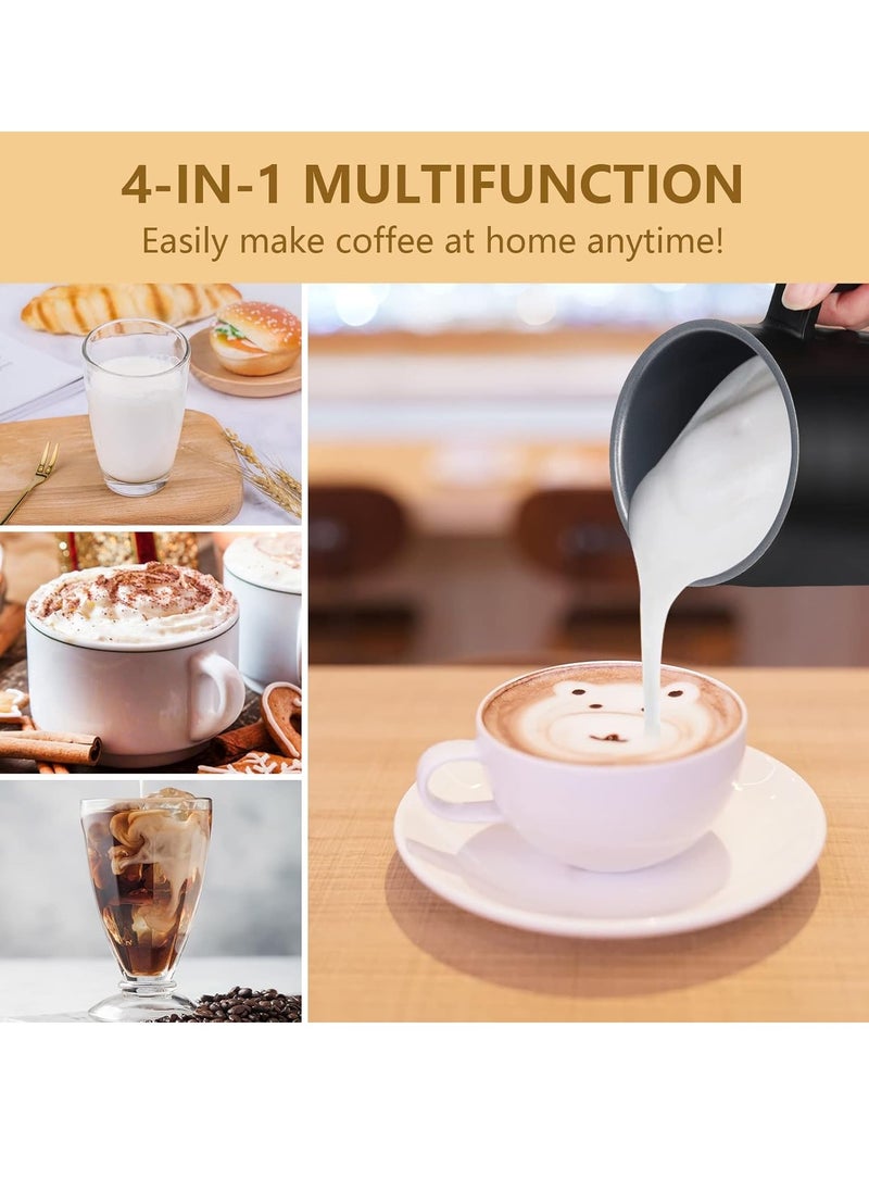4-in-1 milk frother and steamer 11.8-ounce/11.8 fl oz electric frothing machine  automatic cold and warm foam machine  stainless steel