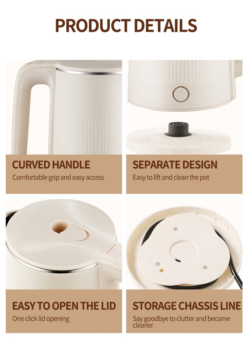 1.5L Electric Kettle, 360-Degree Swivel Base w/Automatic Safety Shutoff/Ideal for Boiling Water, Milk, Tea, 1500 W