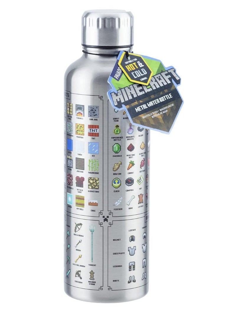Minecraft Metal Water Bottle | Officially Licensed Gaming Merchandise