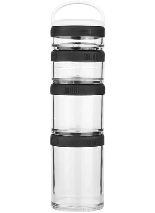 CARTSHOPPER 4-Layer Twist Lock Storage Jars, Portable Snack Jars, Stackable Snack Containers for Storing Milk, Protein Powder, Snacks