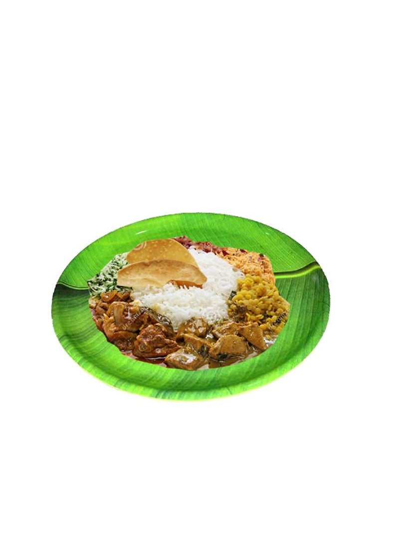Best Buy Banana Design Round Melamine Dinner/Dinnerware Plates, 10” inch Size [Set of 6 Plates] (Color-Green).