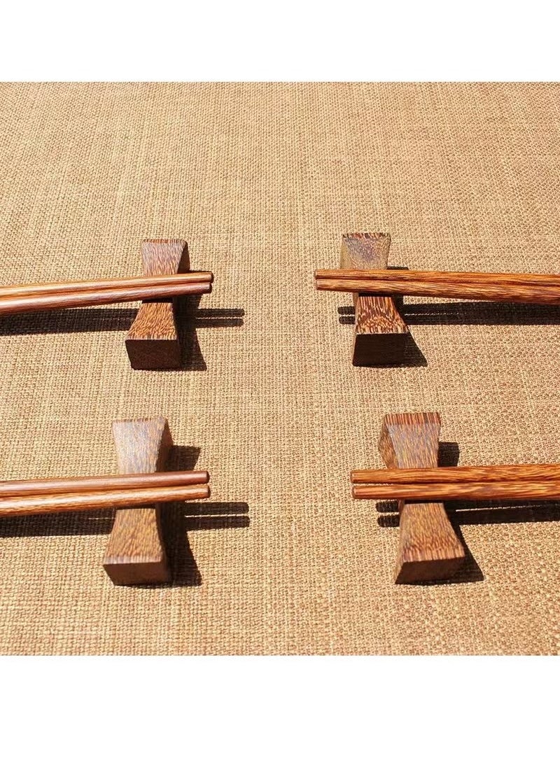 10PCS Wooden Chopstick Rests and Holders for Home, Hotel, Resta, urant Natural Premium Chopsticks Holders, Spoon Fork Knife Stand Rack Set