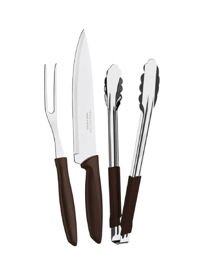 Since 1911, Made In Brazil - 3 Pieces Barbecue Set Knives | Bbq Knife Set With Tongs