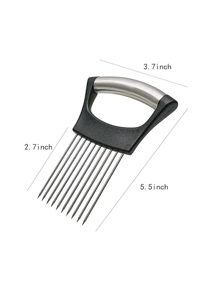 Stainless Steel Onion Holder for Slicing,Onion Slicer Holder,Onion Cutter for Slicing of Onions,Tomatoes,Avocados,Eggs and Other Vegetables,KItchen Utensils