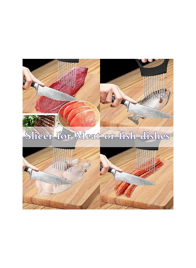 Stainless Steel Onion Holder for Slicing,Onion Slicer Holder,Onion Cutter for Slicing of Onions,Tomatoes,Avocados,Eggs and Other Vegetables,KItchen Utensils