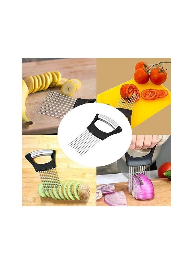 Stainless Steel Onion Holder for Slicing,Onion Slicer Holder,Onion Cutter for Slicing of Onions,Tomatoes,Avocados,Eggs and Other Vegetables,KItchen Utensils