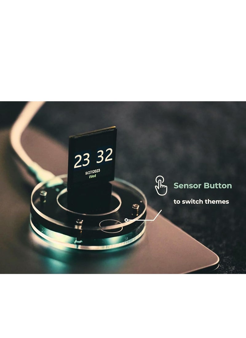 Cyberpunk Nixie Tube Clock: Smart WiFi, RGB Digital Display, Calendar, Weather, Customizable Lighting, and Image Display! Ideal for Office, Gaming, and Desk Decor.