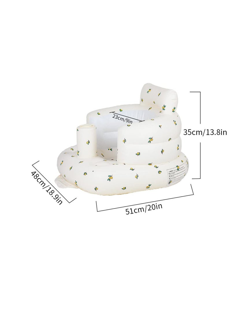 Inflatable Baby Chair, Inflatable Seat for Babies 3 Months and Up, Summer Inflatable Seat for Sitting, Inflatable Baby Floor Seat with Built-in Air Pump