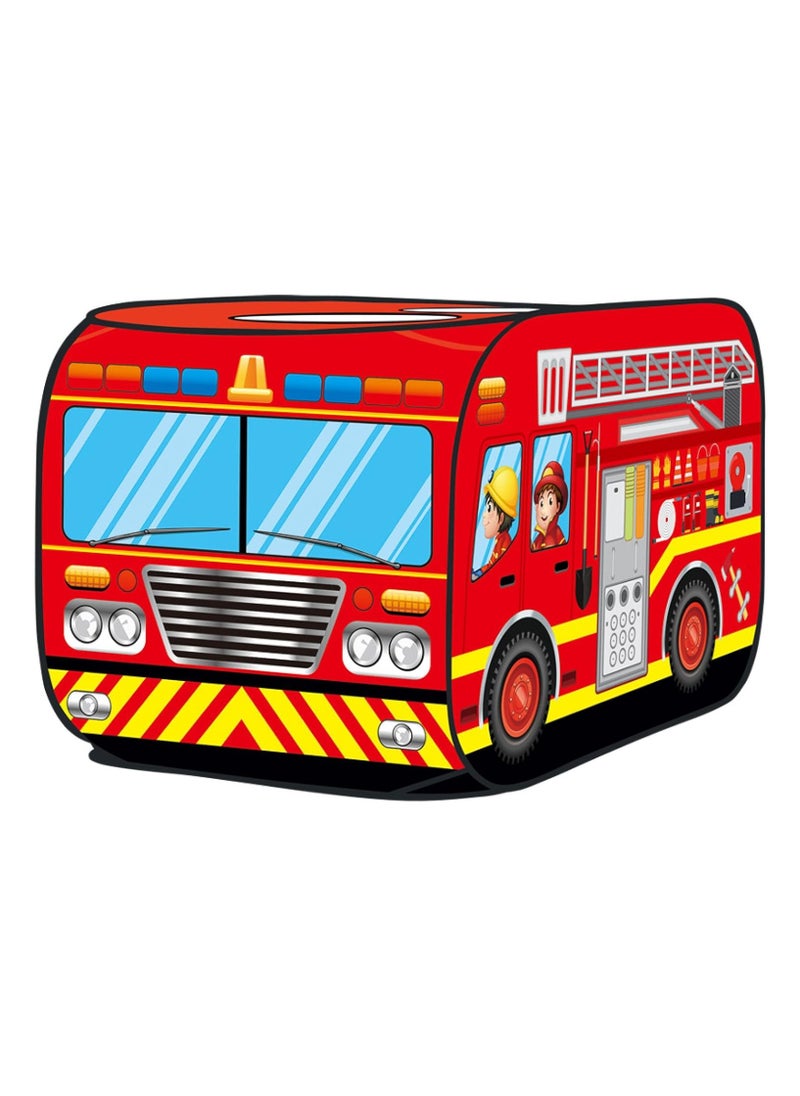 Play Fire Truck Pop Up Play Tent for Kids Indoor Outdoor Playhouse Toy
