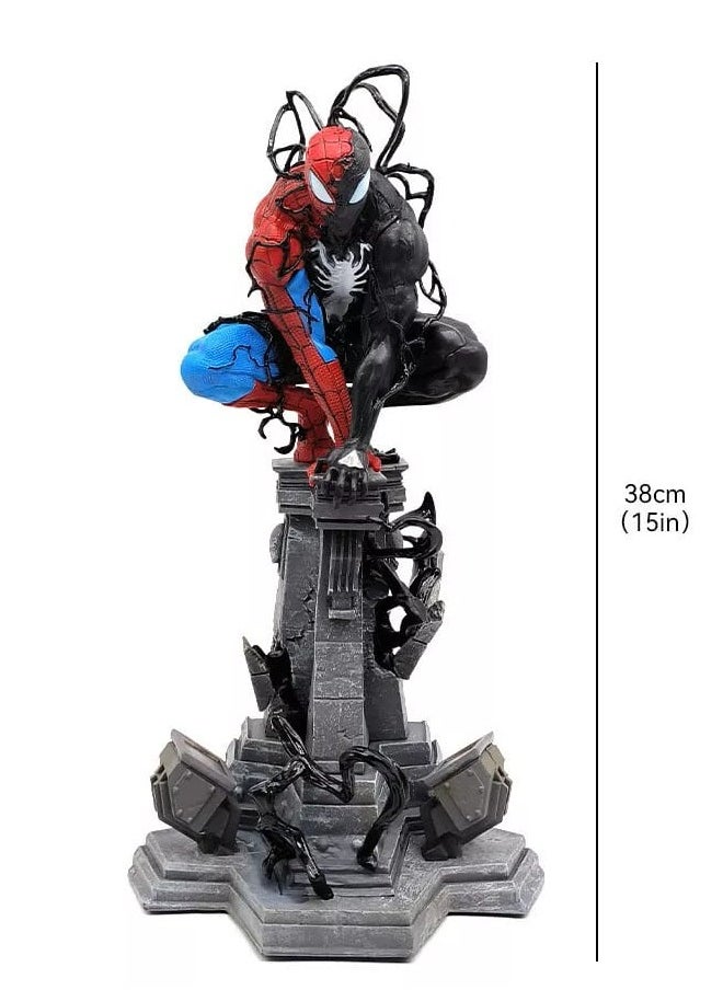 Spider Man Statue Figure LED 15in PVC Statue Model