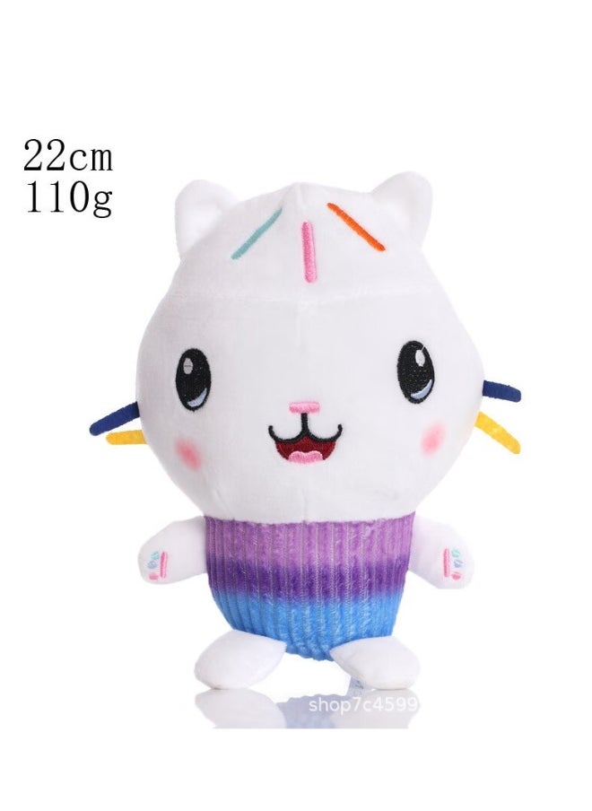 Dollhouse plush toys   White cake Kitten