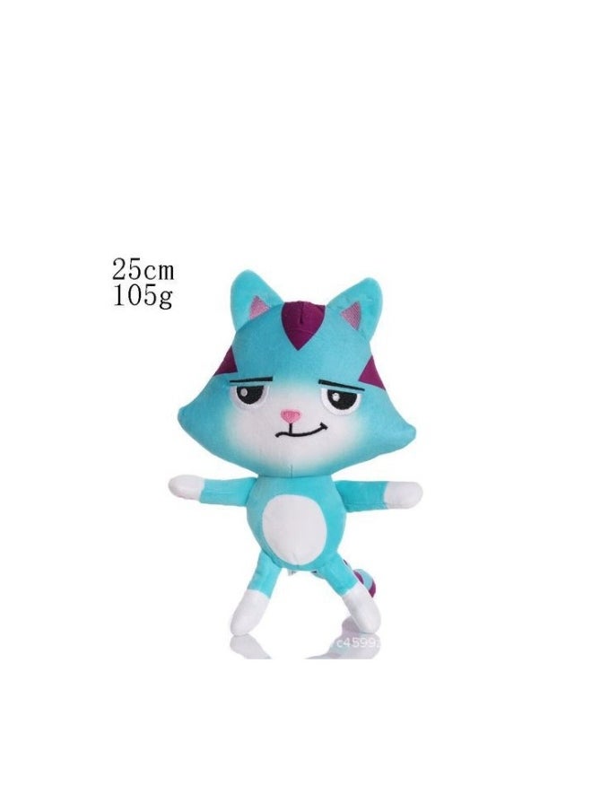 Dollhouse plush toys  Closed mouth blue kitten