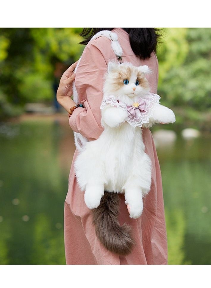Simulation Ragdoll Cat Backpack Kitten Doll Doll Plush Doll Toy Birthday Gift Female