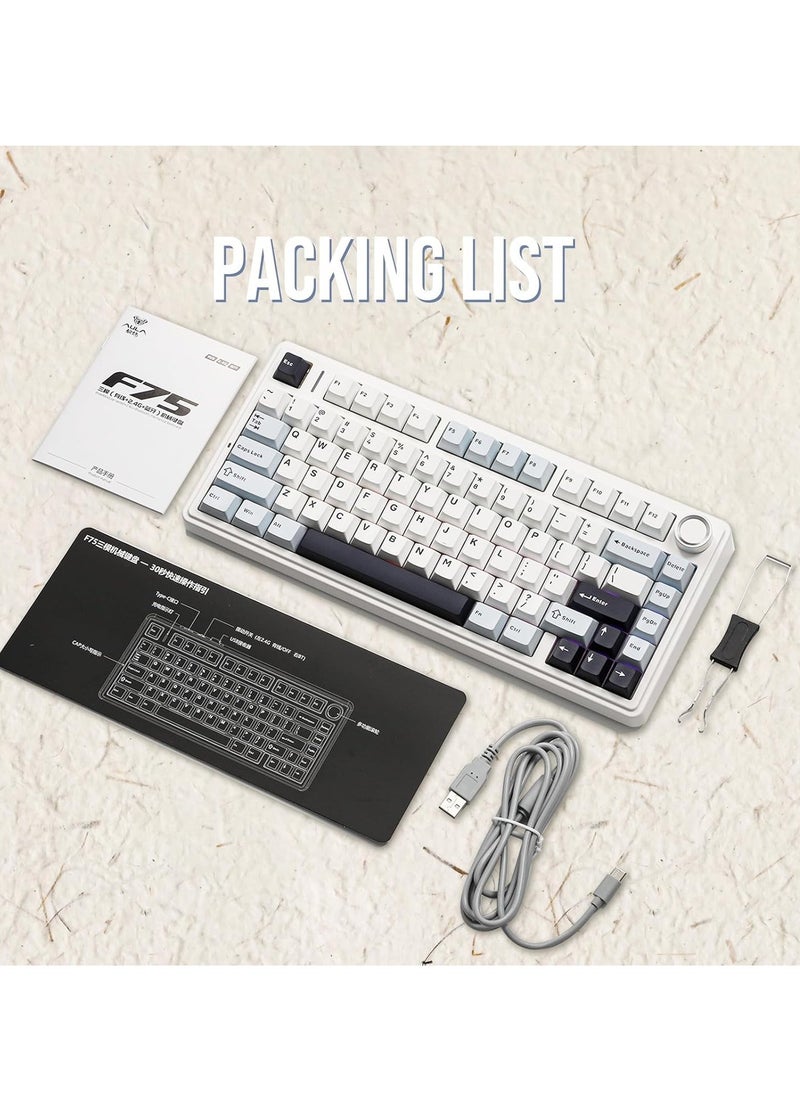 EPOMAKER x AULA F75 Gasket Mechanical Keyboard, 75% Wireless Hot Swappable Gaming Keyboard with Five-Layer Padding