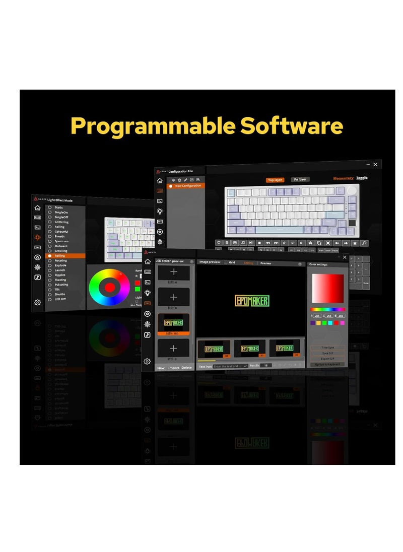 EPOMAKER Ajazz AK820 Pro 75% Gasket-mounted Mechanical Keyboard with TFT Screen