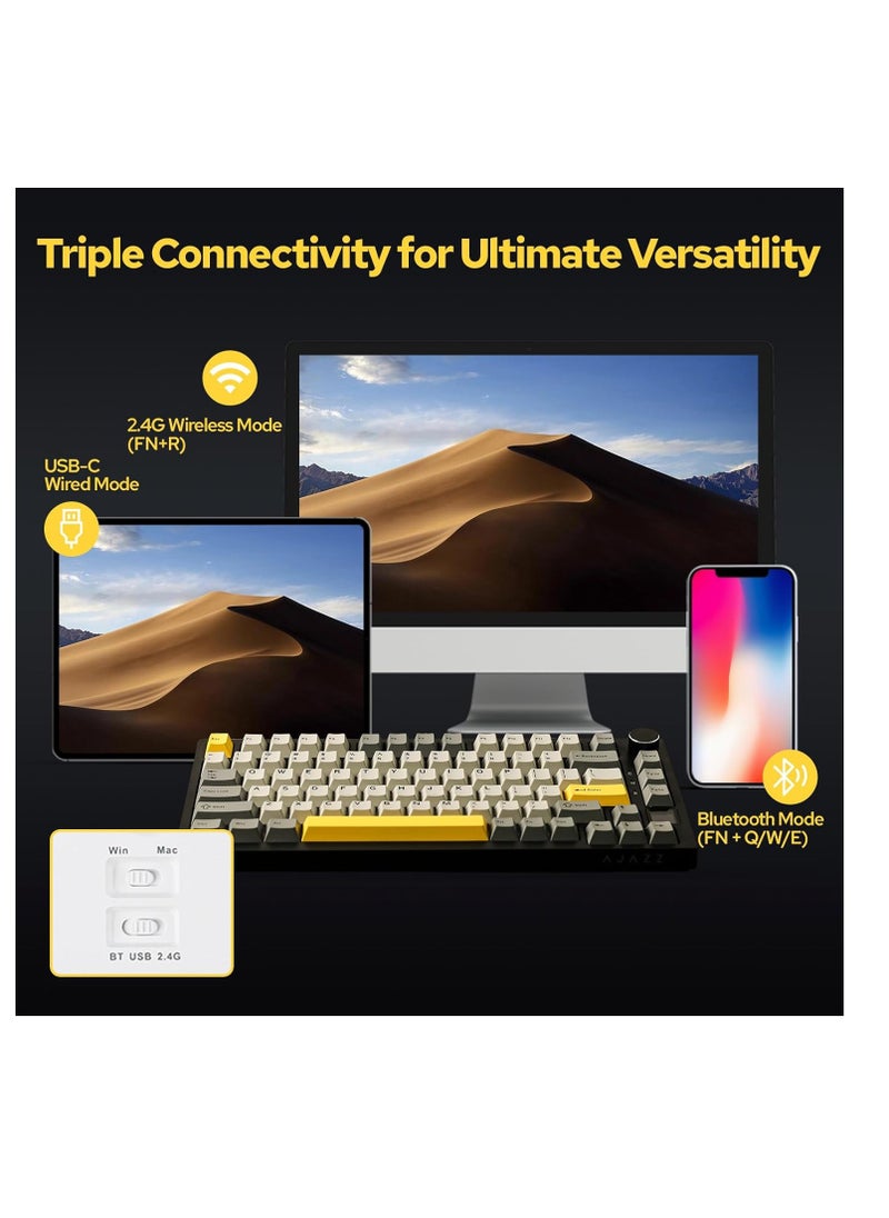 EPOMAKER Ajazz AK820 Pro 75% Gasket-mounted Mechanical Keyboard with TFT Screen