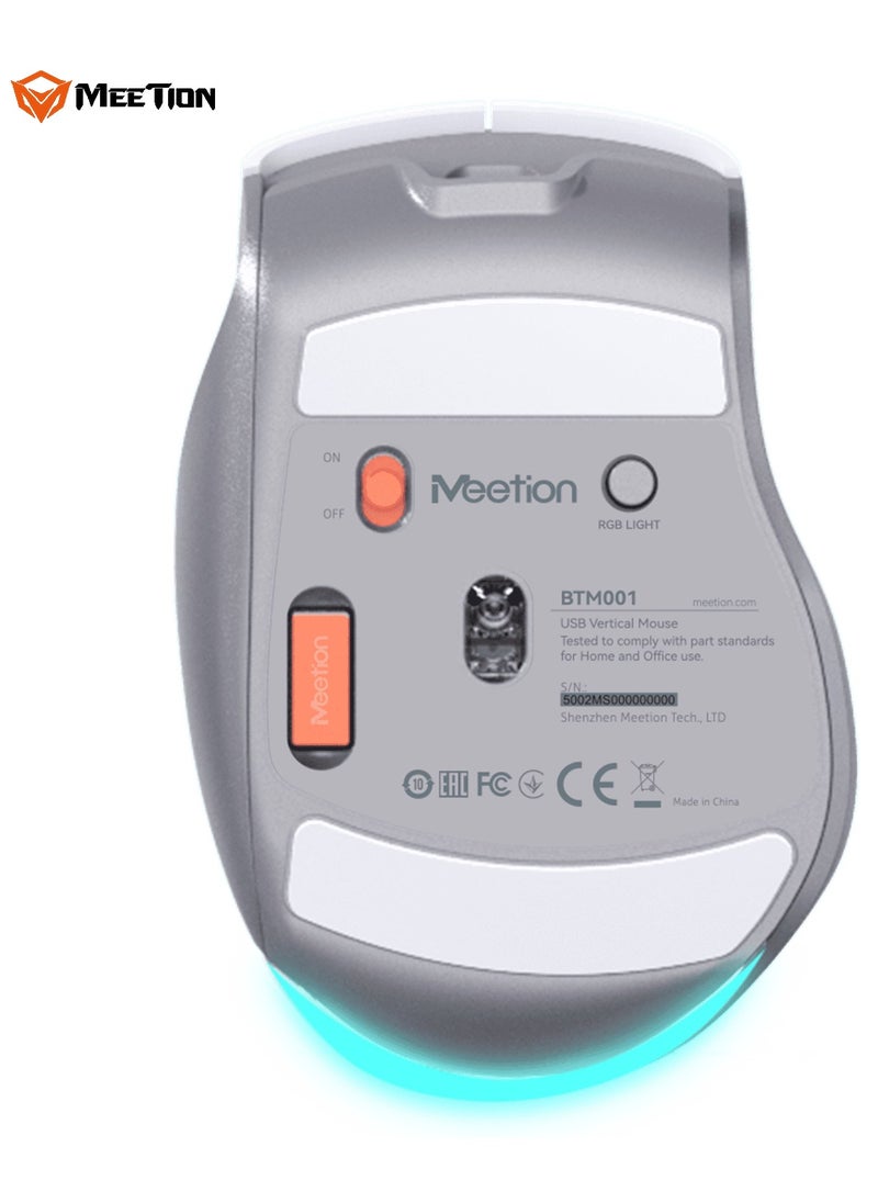 MEETION Wireless Dual-Mode Ergonomic Mouse BTM001 Ergonomic Design 2.4g Bluetooth Dual Mode Multiple Colors Available (BLACK)