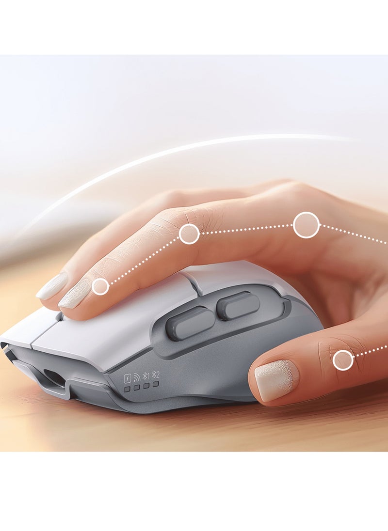 MEETION Wireless Dual-Mode Ergonomic Mouse BTM001 Ergonomic Design 2.4g Bluetooth Dual Mode Multiple Colors Available (BLACK)