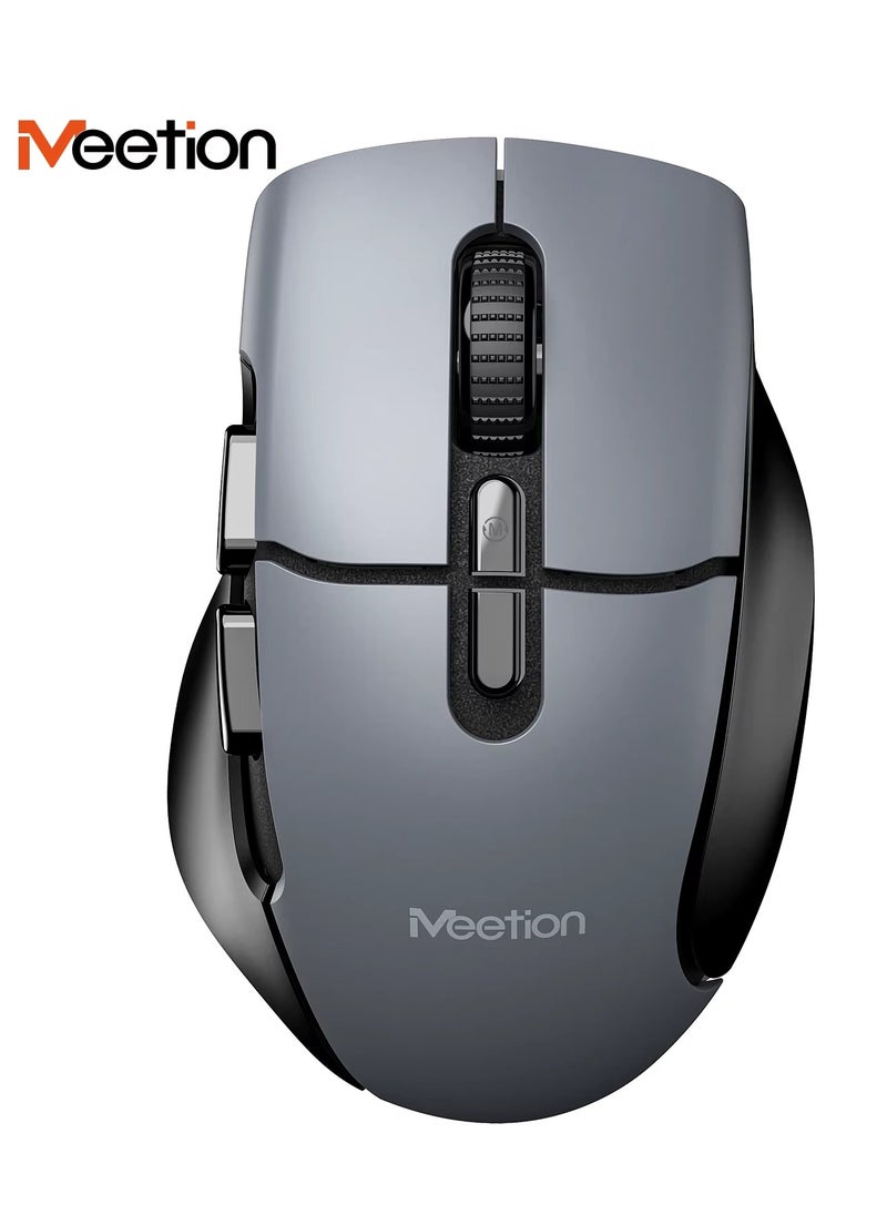MEETION Wireless Dual-Mode Ergonomic Mouse BTM001 Ergonomic Design 2.4g Bluetooth Dual Mode Multiple Colors Available (BLACK)