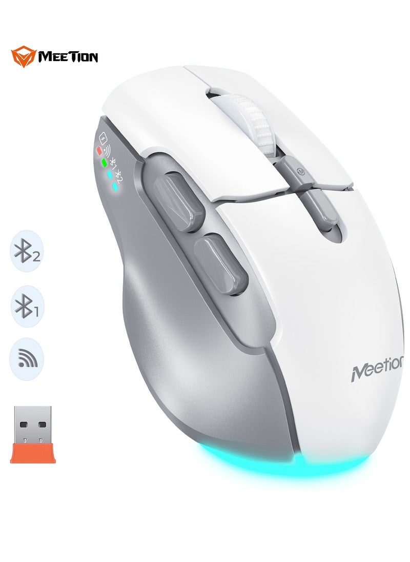 MEETION Wireless Dual-Mode Ergonomic Mouse BTM001 Ergonomic Design 2.4g Bluetooth Dual Mode Multiple Colors Available (BLACK)