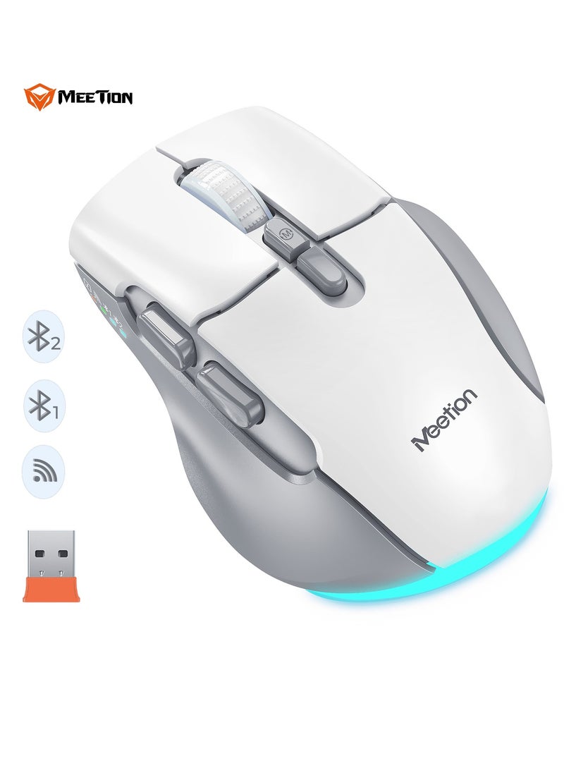 MEETION Wireless Dual-Mode Ergonomic Mouse BTM001 Ergonomic Design 2.4g Bluetooth Dual Mode Multiple Colors Available (BLACK)