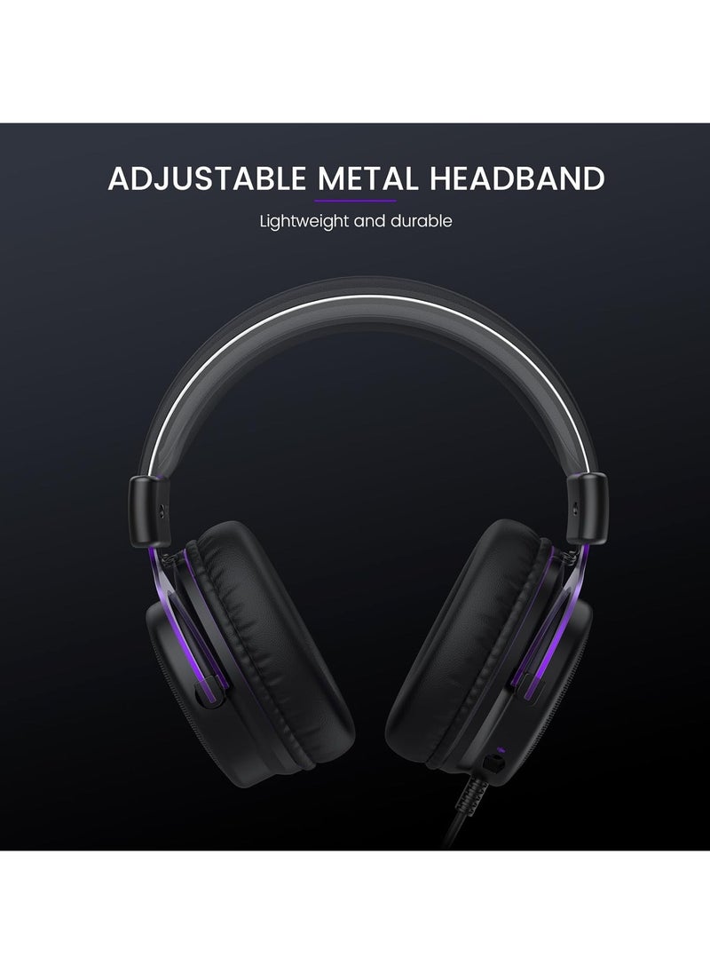 EKSA E900 Headset with Microphone for PC, PS4,PS5, Xbox - Detachable Noise Canceling Mic, 3D Surround Sound, Wired Headphone for Gaming, Computer, Laptop, 3.5MM Jack