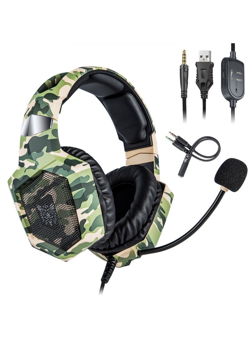 K8 Stereo Wired Over-Ear Gaming Headphones with Mic – Comfortable Noise-Cancelling Headset for PS4, PS5, Xbox One, Xbox Series X/S, Nintendo Switch, PC – High-Quality Sound, Clear Voice Communication, Adjustable Fit, Ideal for Gaming and Streaming