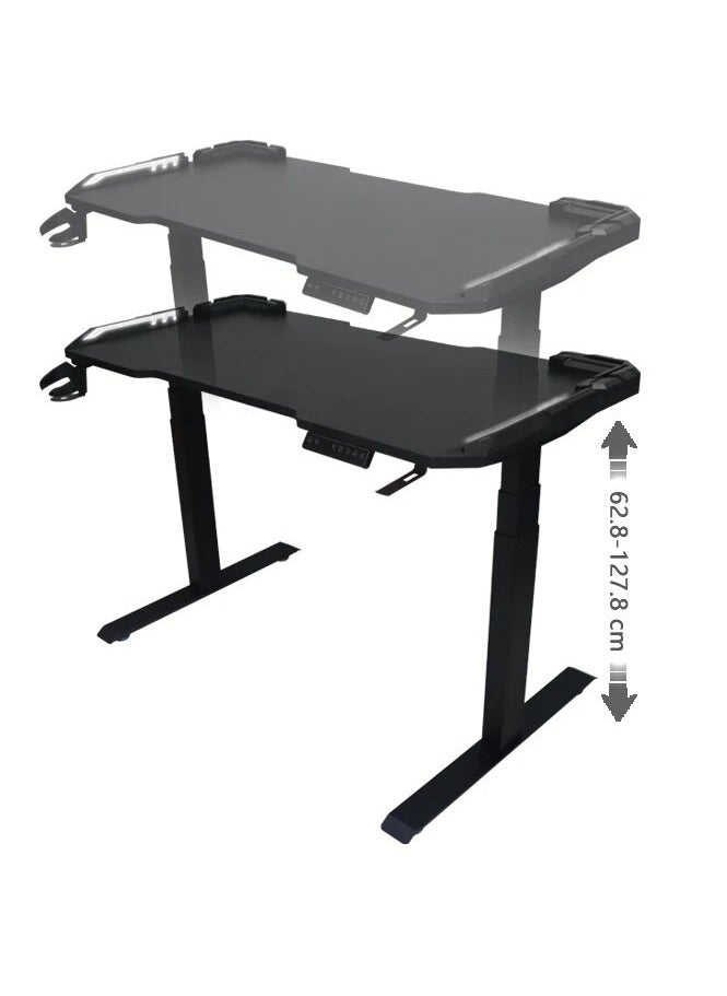 Carbon‑Fiber Gaming Desk | 140 × 60 cm | Cable‑Management Tray & Headset Hook
