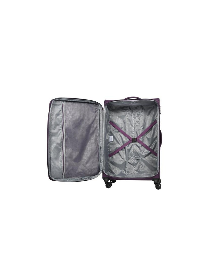 American Tourister Duncan Spinner 83cm Soft Luggage TSA Lock Expandable 4 Wheel Trolley Purple