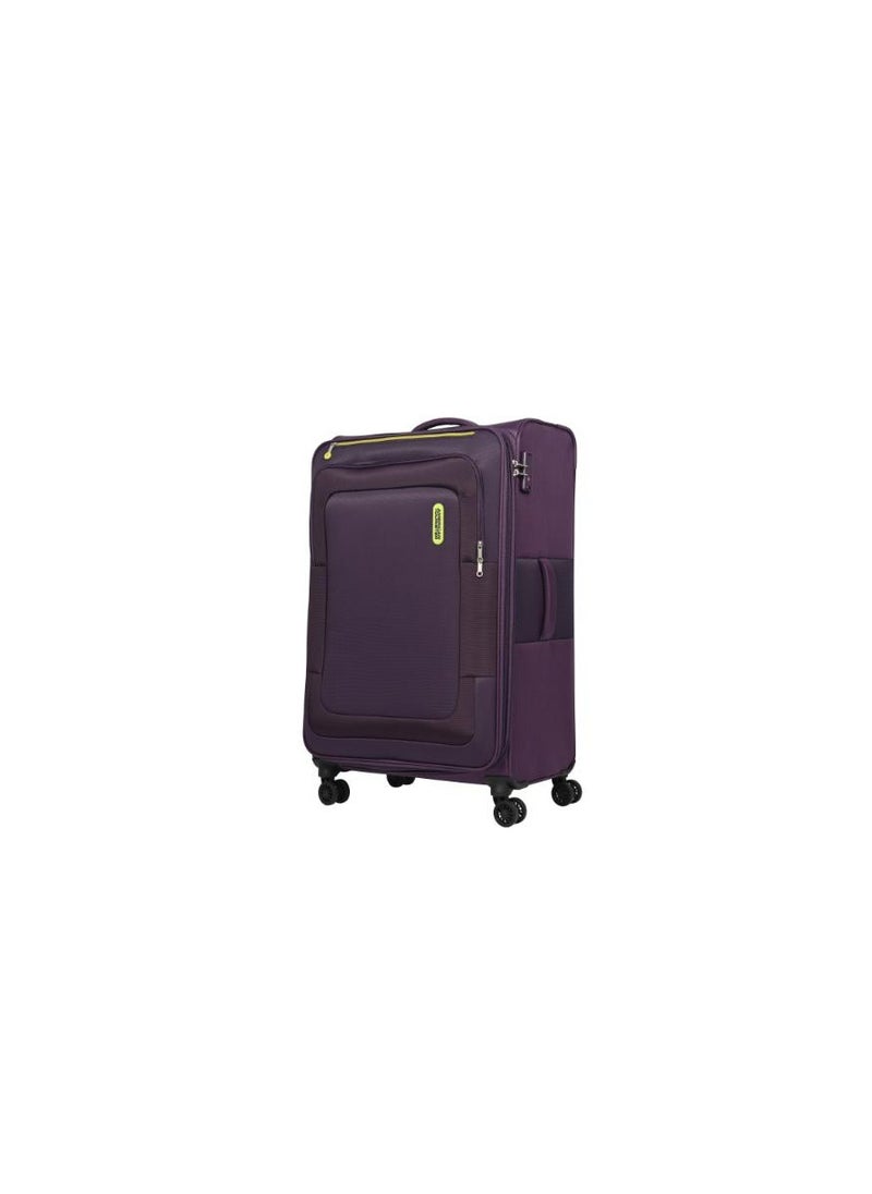American Tourister Duncan Spinner 83cm Soft Luggage TSA Lock Expandable 4 Wheel Trolley Purple