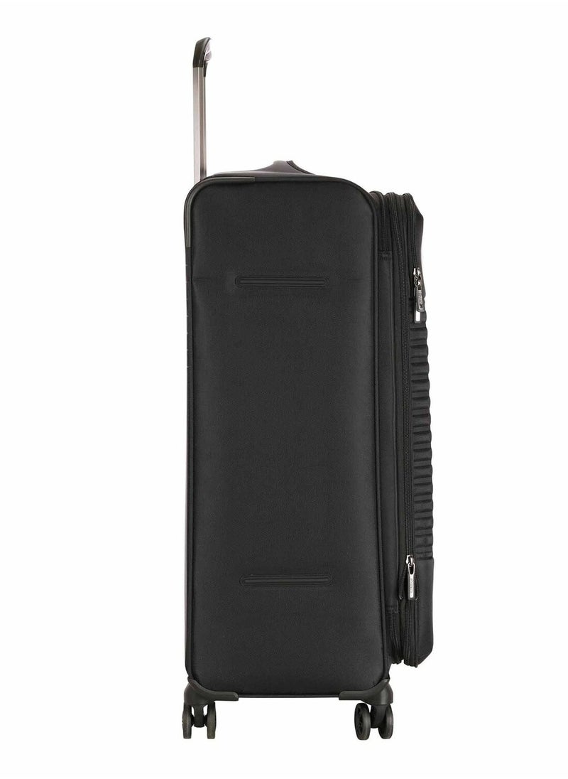 American Tourister Fornax Spinner 77 cm Soft Trolley with TSA Lock Jet Black Durable Expandable Luggage