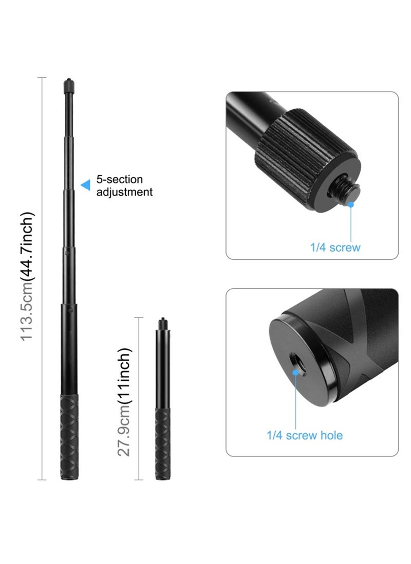 Motorcycle Bicycle Mount Camera Holder Handlebar Bracket Stand Invisible Monopod For Insta360 One X2/x3 Selfie Stick Accessories