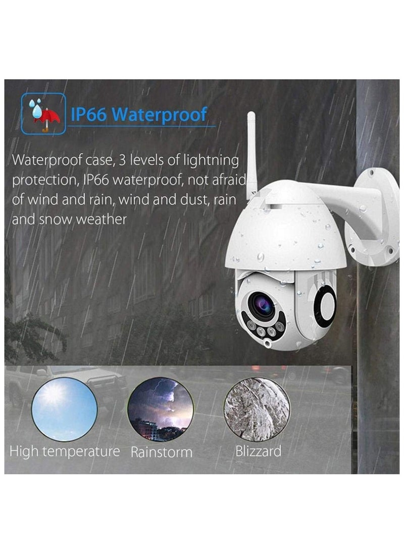 Wireless Outdoor Indoor Security Camera with Night Vision Two Way Audio Motion Detection Waterproof WiFi IP PTZ Surveillance Camera for Home and Business