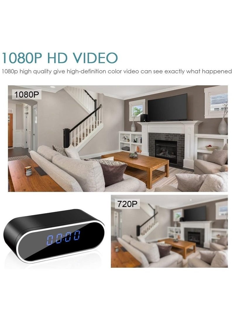 Security Camera with Clock, HD 1080P Indoor WiFi Camera with Night Vision and Motion Detection, Nanny Camera for Home Office, and more.