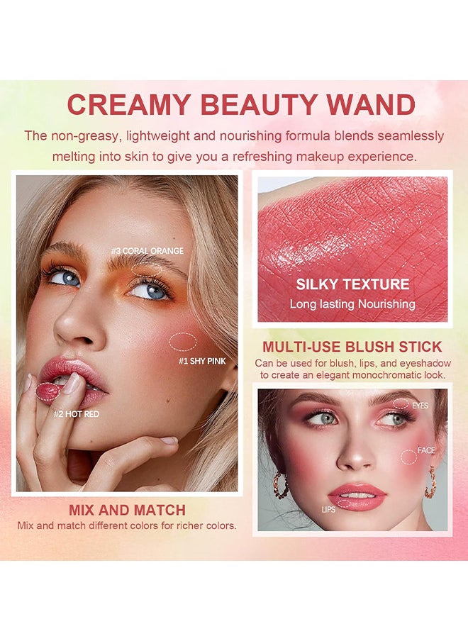On The Gleam Blush, Tinted Moisture Stick Multi-stick For Lips And Cheeks, Highlighting ​Color Silky Powder Blusher Stick Natural Glow Silly Blusher Light And Soft Feeling The Apply On Your Face