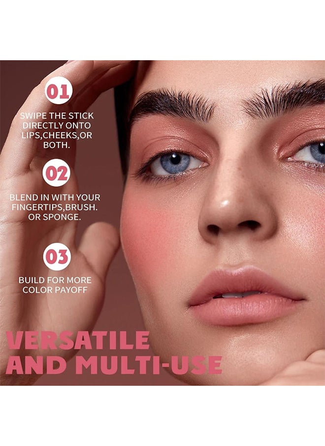 On The Gleam Blush, Tinted Moisture Stick Multi-stick For Lips And Cheeks, Highlighting ​Color Silky Powder Blusher Stick Natural Glow Silly Blusher Light And Soft Feeling The Apply On Your Face