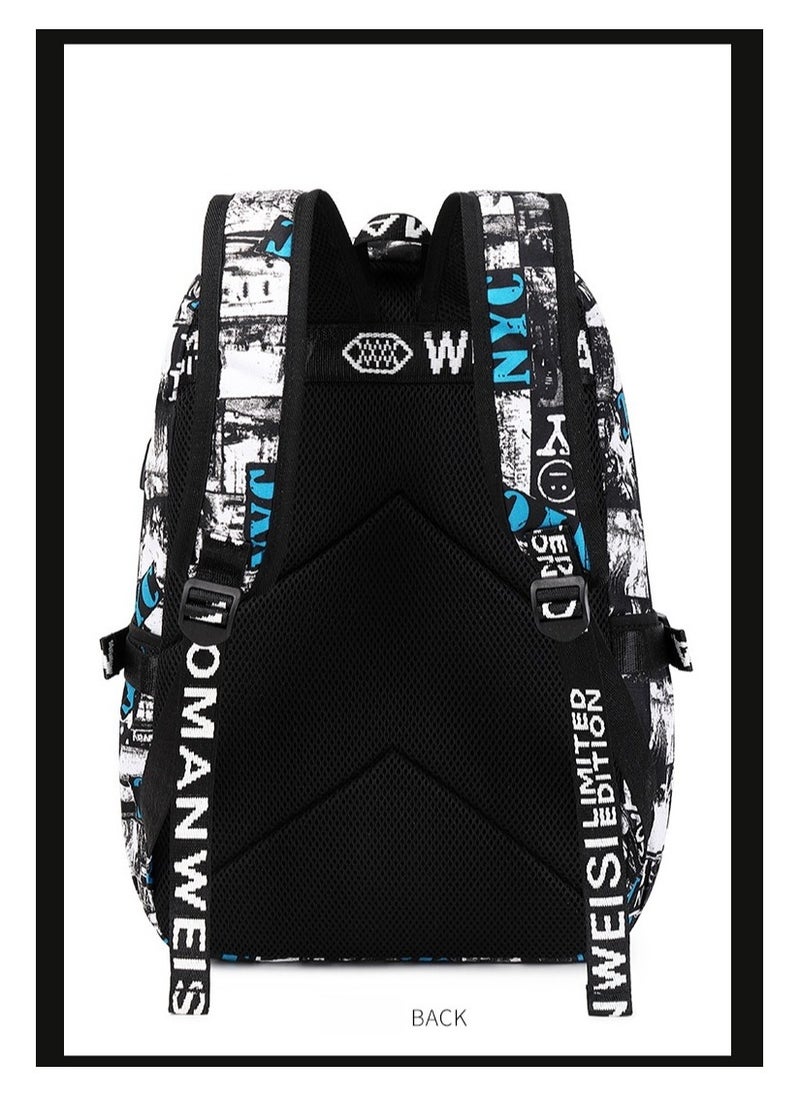 Children's Schoolbag Shark Pattern Printed Backpack Lightweight and Large Capacity 29*42*16cm