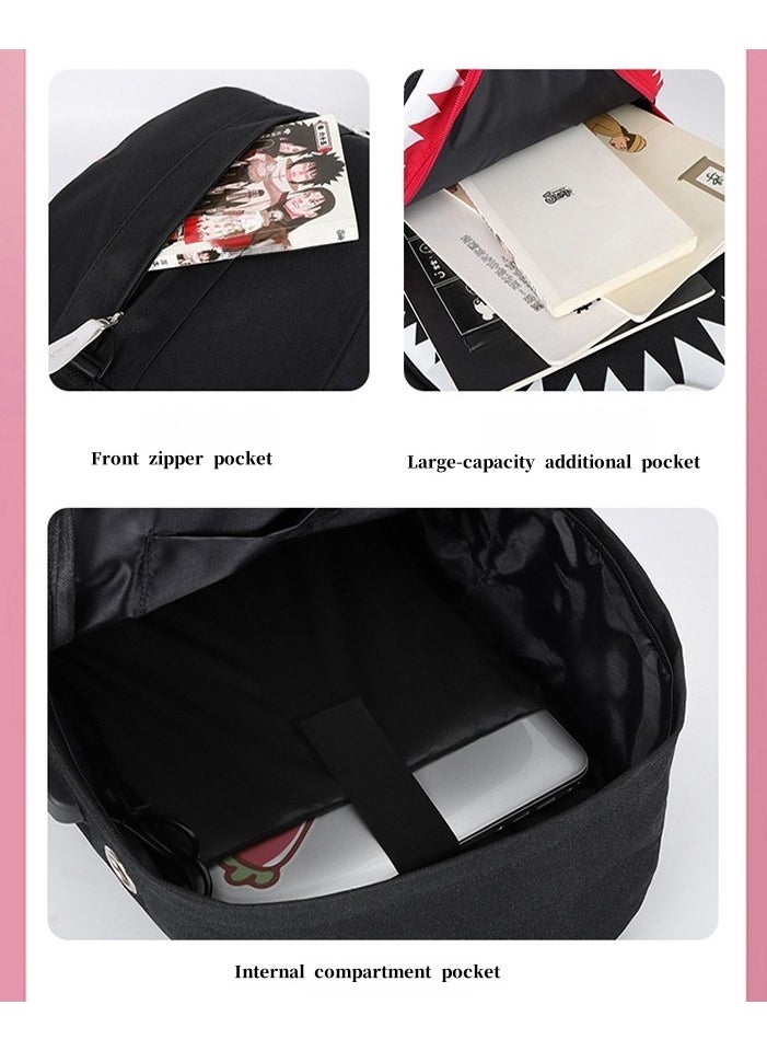Luminous Three-dimensional Shark Backpack For Male Students, Personalized Trendy Backpack, Large Capacity Travel 29*43*14CM