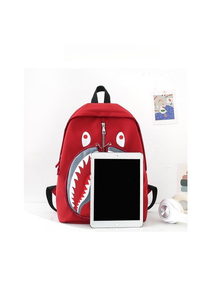 Shark Print Large Capacity Backpack Funny Fashion Casual Backpack High School Student College Student Backpack 31*41*14CM