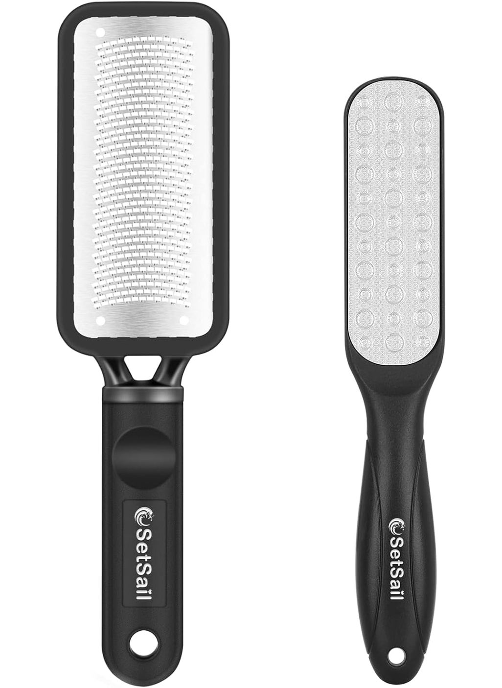SetSail Callus Remover for Feet 2 Pack Colossal Foot Files Kit Foot Scrubber Foot Rasp Premium Stainless Steel Foot Files for Professional Foot Care