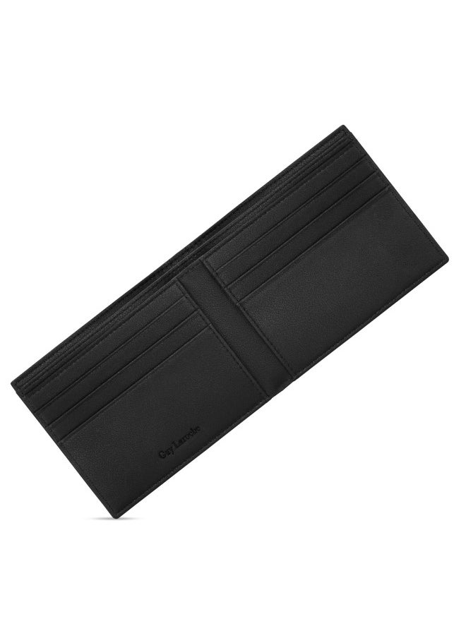 Gabriel Black Leather Bi Fold Wallet for Men