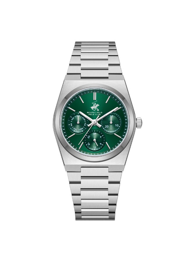 BEVERLY HILLS POLO CLUB BP3754X.370 Women Multi Function Display Watch & Metal Strap Silver