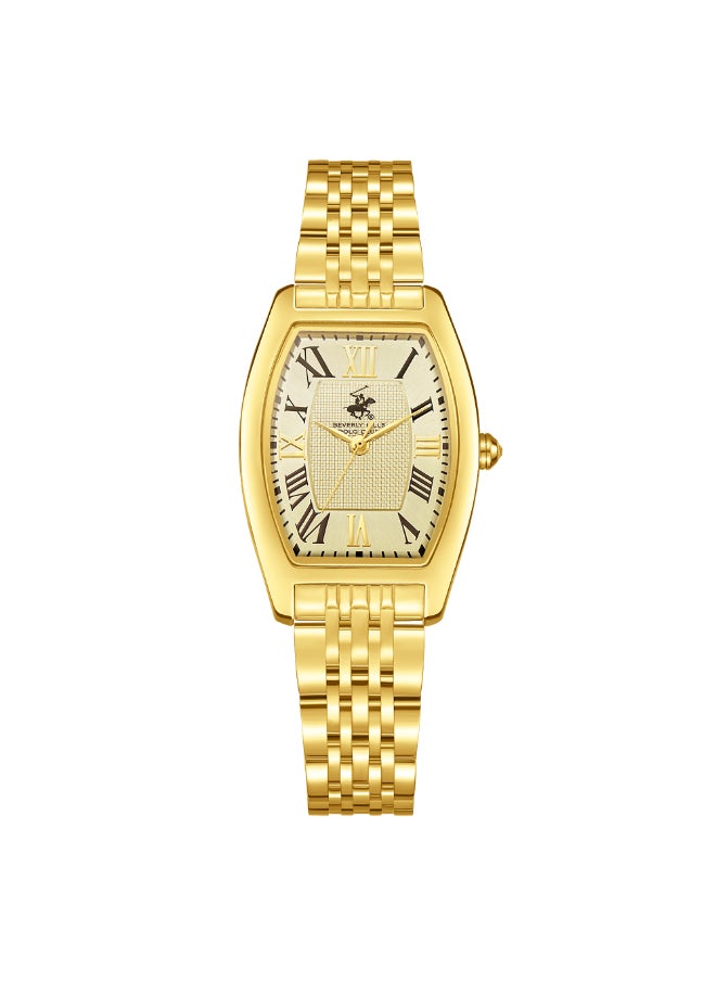 BEVERLY HILLS POLO CLUB BP3716X.170 Women Analog Display Watch & Metal Strap Gold