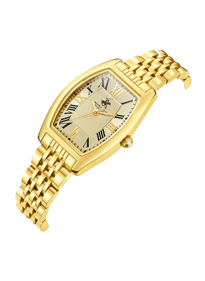 BEVERLY HILLS POLO CLUB BP3716X.170 Women Analog Display Watch & Metal Strap Gold
