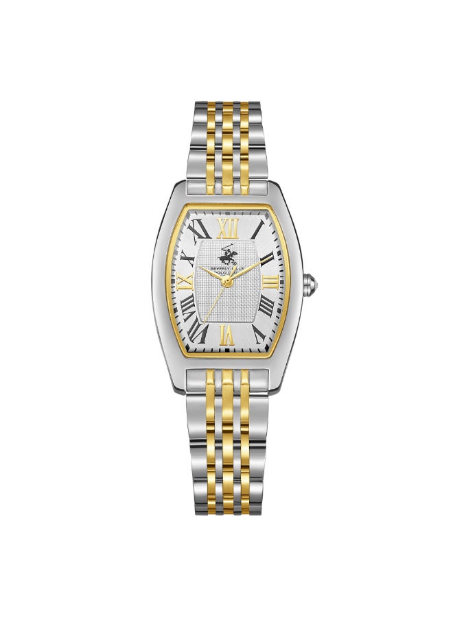 BEVERLY HILLS POLO CLUB BP3716X.230 Women Analog Display Watch & Metal Strap Silver/Gold