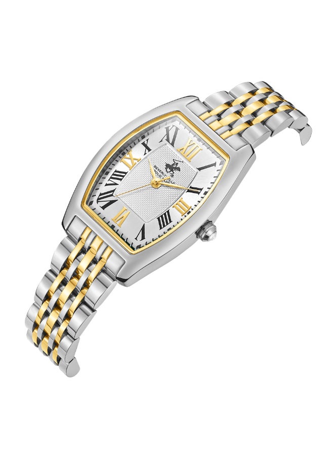 BEVERLY HILLS POLO CLUB BP3716X.230 Women Analog Display Watch & Metal Strap Silver/Gold