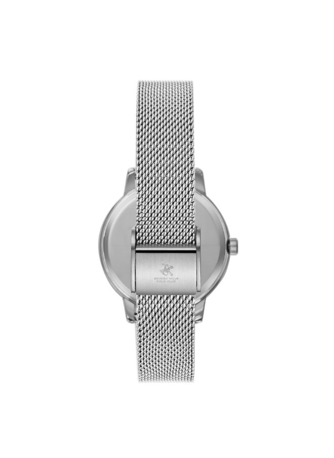 BEVERLY HILLS POLO CLUB BP3734C.390 Women Analog Display Watch & Mesh Strap Silver