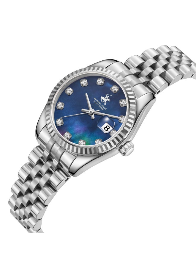 BEVERLY HILLS POLO CLUB BP3707X.390 Women Analog Display Watch & Metal Strap Silver